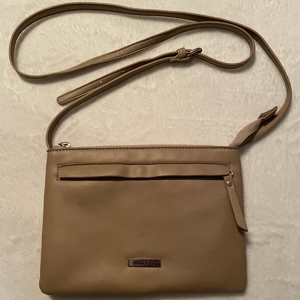 Roots Tan Crossbody Bag Minimalist Style